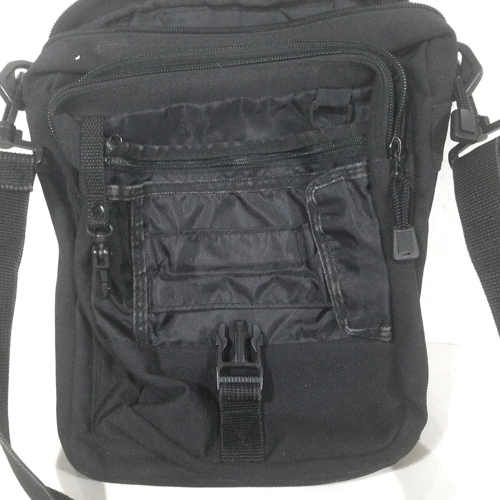 Black‎ Messenger Bag Crossbody multipocket The Walking Co Certified Walking Gear